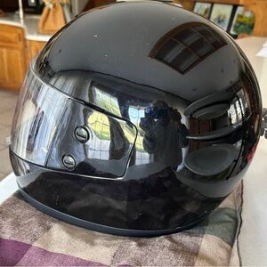 Black full size Motorcycle Helmet vented